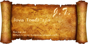 Jova Tomázia névjegykártya